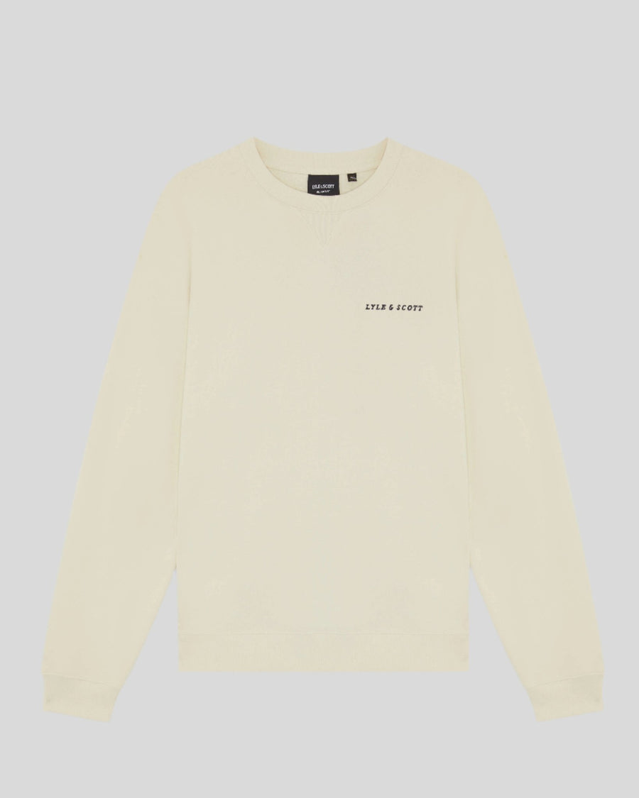 Homme portant un sweat-shirt en molleton Script Brushback, couleur Foam