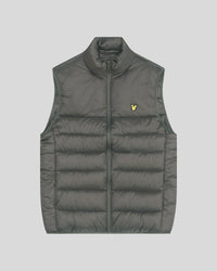 buy men's premium clothing fashion polos jackets -  Lyle & Scott Men's Wadded Gilet Plus in Olive
