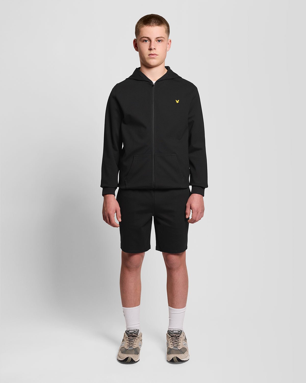 Short de polaire à col montant pour homme, couleur noir de jais
