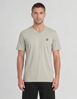 T-shirt i bomull med V-ringning