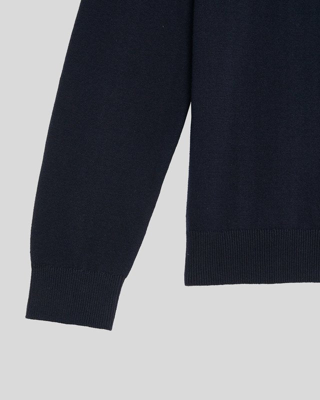 Pull à col rond en coton bleu marine foncé pour garçon