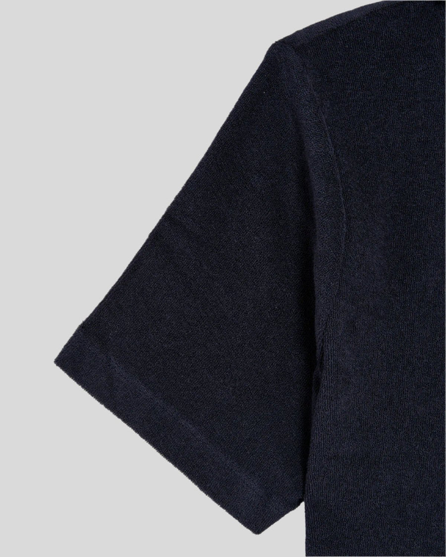 Polo en tissu éponge bleu marine foncé pour garçon