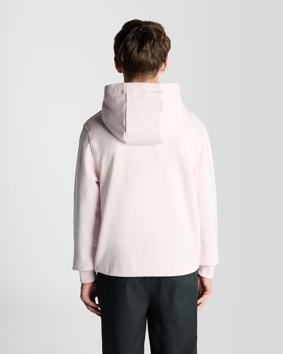 Hombre con sudadera con capucha de algodón Loopback en rosa claro