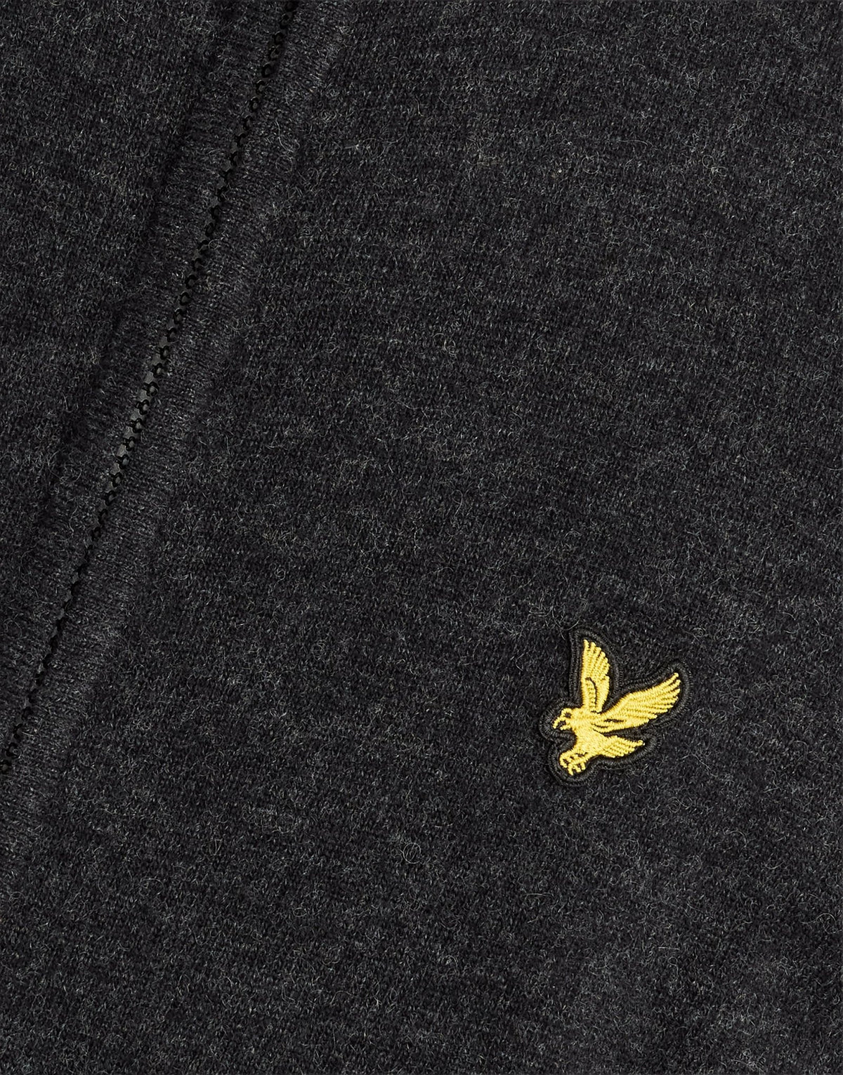 Uomo con cardigan con zip in misto lana d'agnello, colore nero jet melange