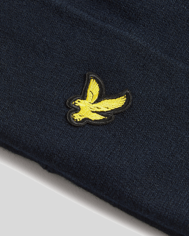 Bonnet en laine mérinos mélangée, bleu marine foncé