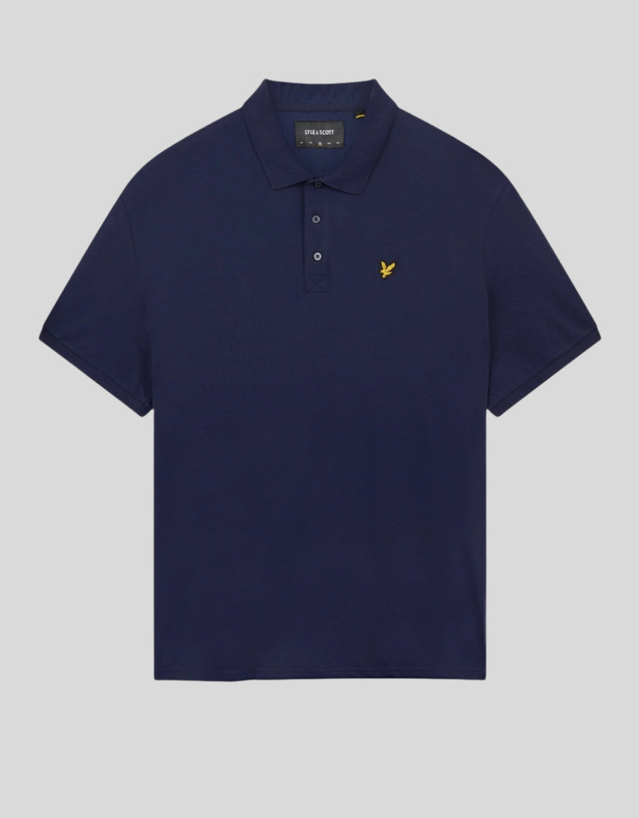 Polo en coton bleu marine