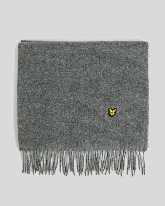 Lambswool Blend Scarf in Mid Grey Marl