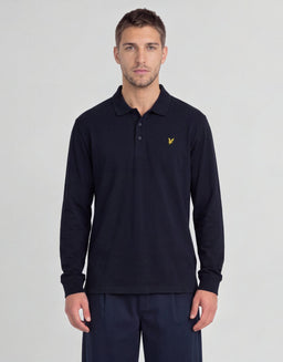 Katoenen poloshirt met lange mouwen