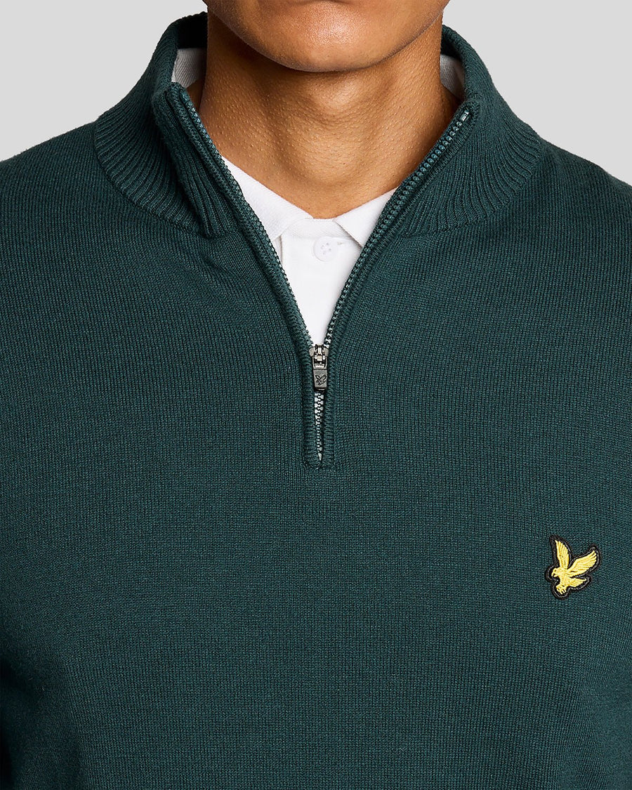 Pull à fermeture éclair 1/4 en mélange de coton pour homme, modèle « Mediterranea »