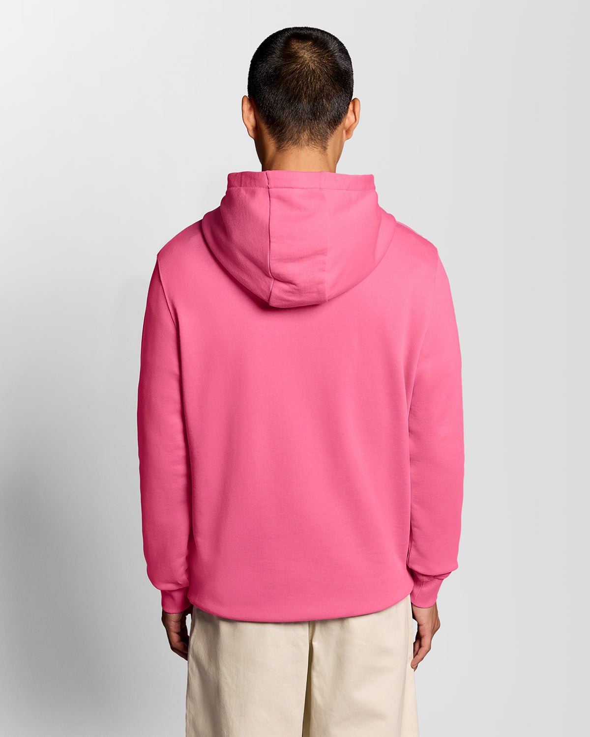 Uomo con felpa con cappuccio Loopback in cotone rosa shocking