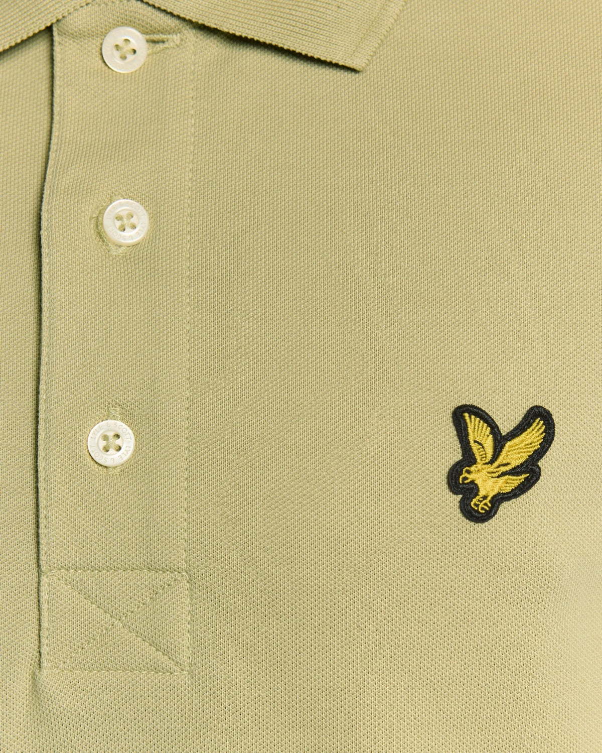 Homme portant un polo en coton vert herbe
