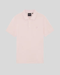 Man wears Superfine Cotton Polo Shirt in Light Pink