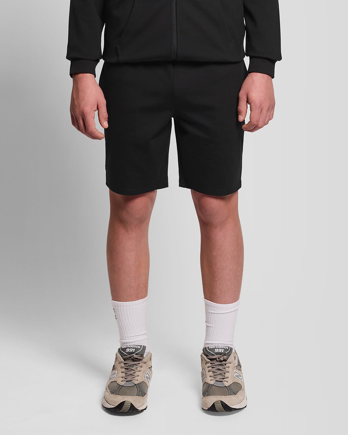 Short de polaire à col montant pour homme, couleur noir de jais