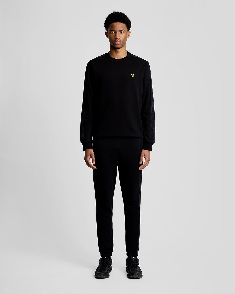 Sweat-shirt à col rond « Sports Tape » pour homme, couleur noir de jais