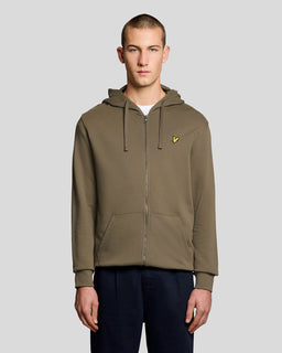 Sudadera con capucha y cremallera completa de algodón Loopback