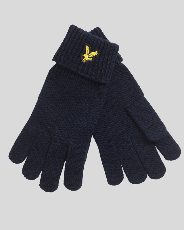 Gants en laine mérinos mélangée, bleu marine foncé