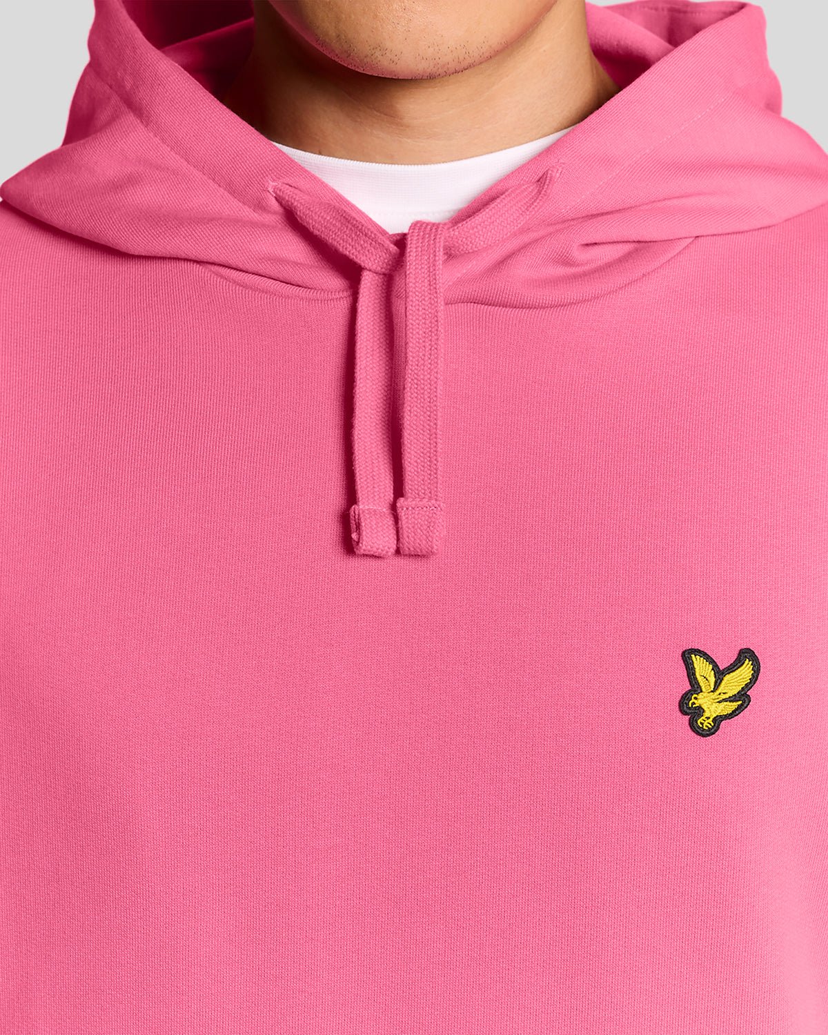 Uomo con felpa con cappuccio Loopback in cotone rosa shocking