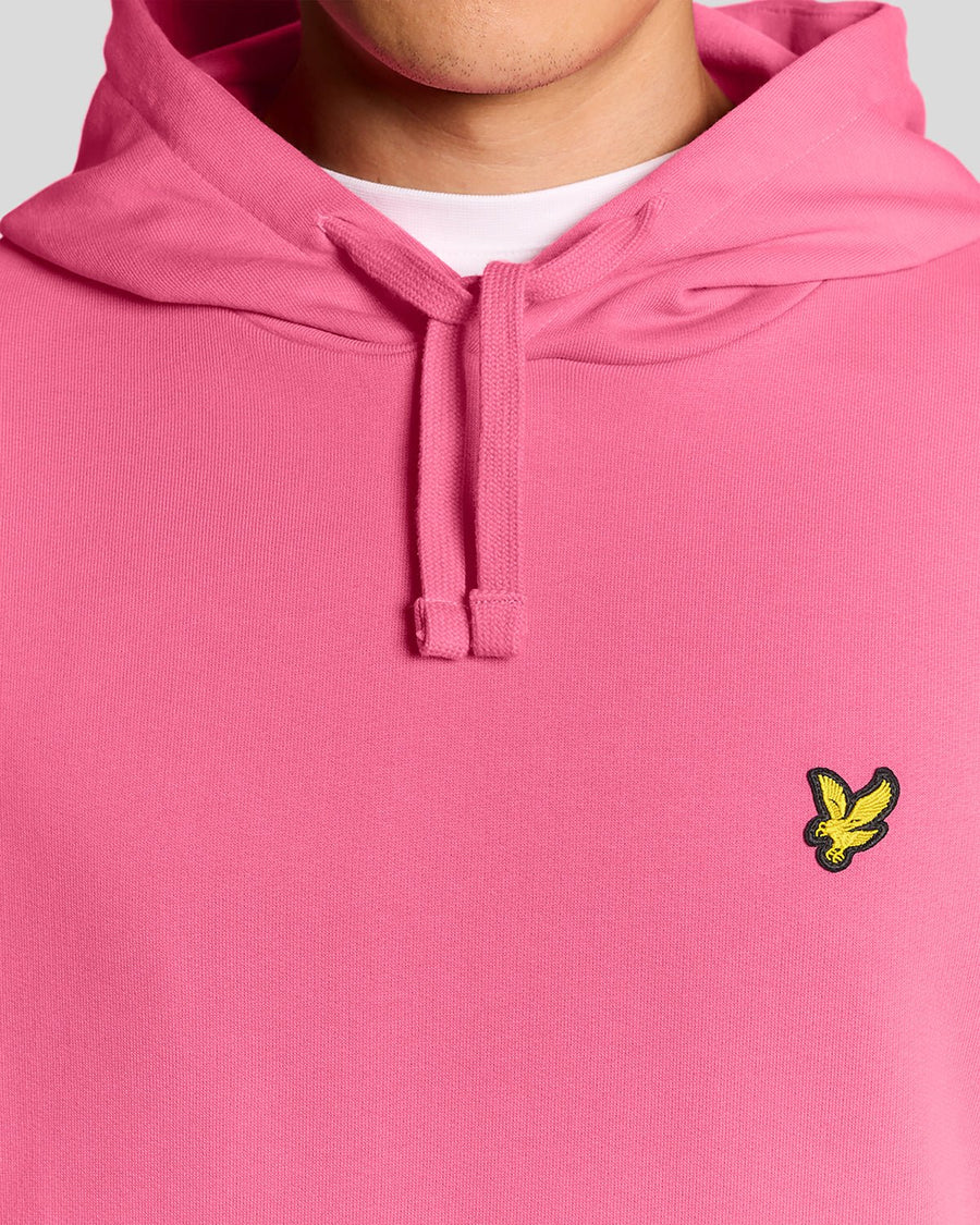 Uomo con felpa con cappuccio Loopback in cotone rosa shocking