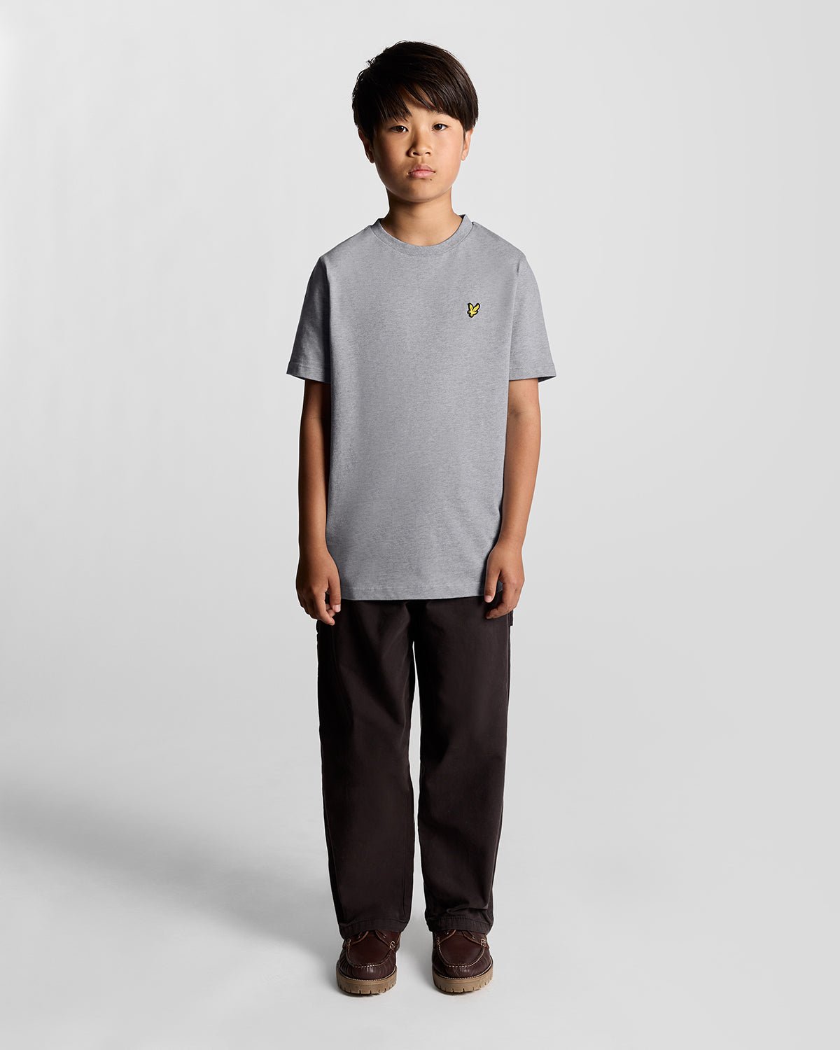 T-shirt en coton gris clair chiné pour garçon