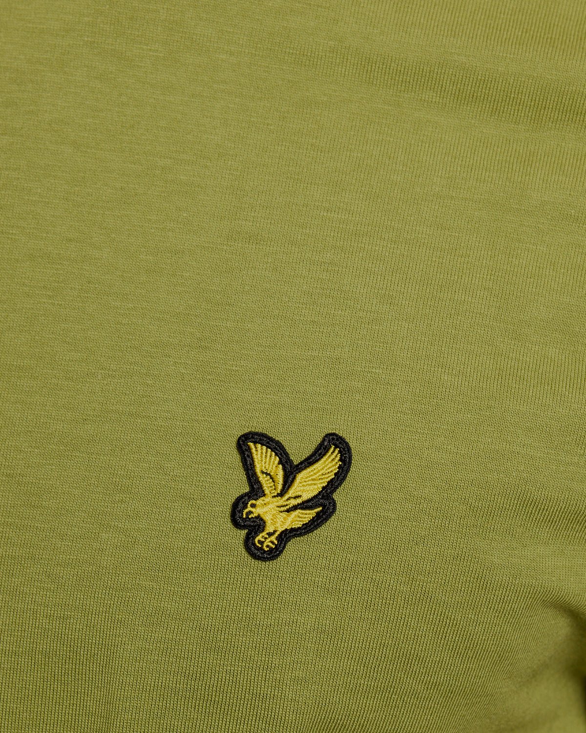 Camiseta de algodón con cuello redondo y cuello en V para hombre en verde arbusto y blanco