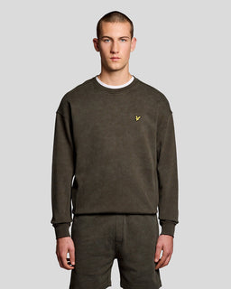 Sweat-shirt en coton délavé