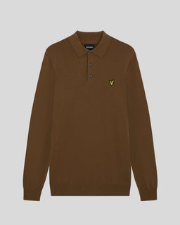 Langärmliges Polohemd aus Merino-Mischgewebe