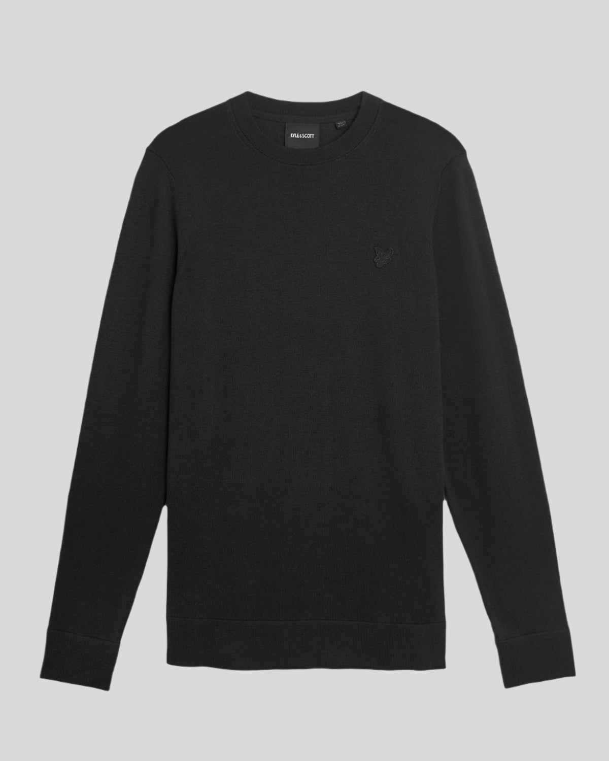 Pull à col rond en coton ultra-fin, couleur noir de jais