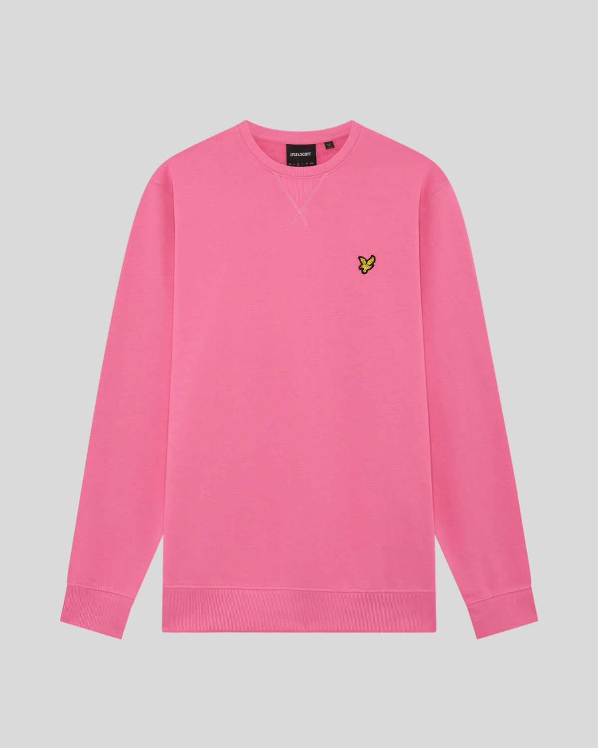 Uomo con felpa girocollo in cotone rosa shocking