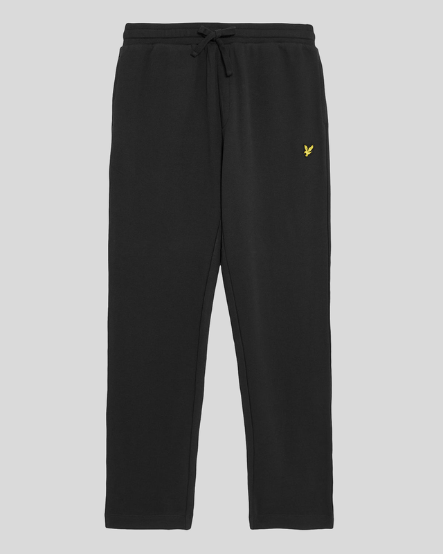 Uomo con pantaloni da jogging in cotone a gamba dritta, colore nero corvino