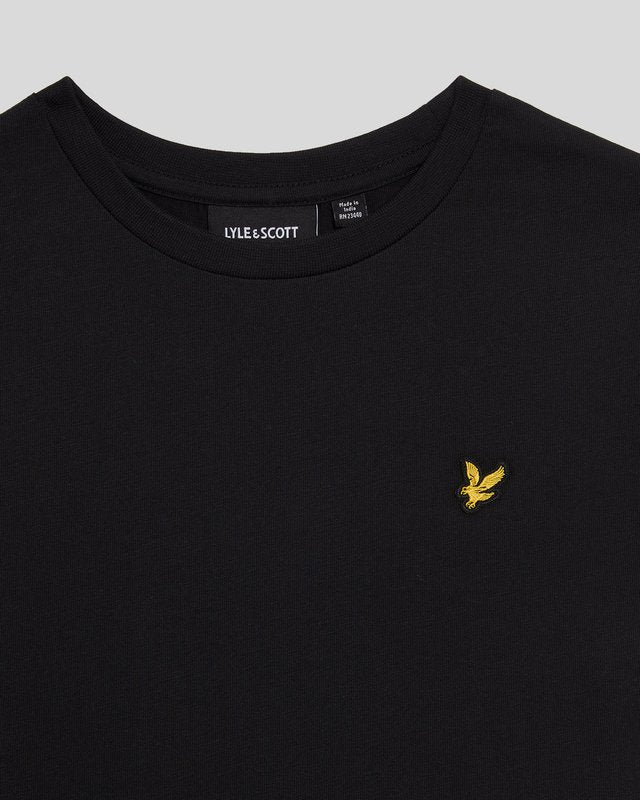 Boy wears Cotton T-Shirt in Jet Black