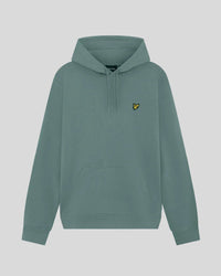 Boy wears Everyday Loopback Cotton Hoodie in Silver Pine