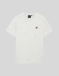 Un garçon porte un t-shirt à col rond « Everyday Cotton » en blanc « Out »