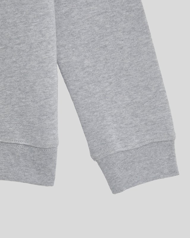 Ragazzo con maglione con zip a 1/4 in grigio chiaro melange