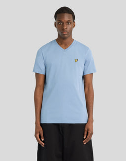 T-Shirt aus Baumwolle mit V-Ausschnitt