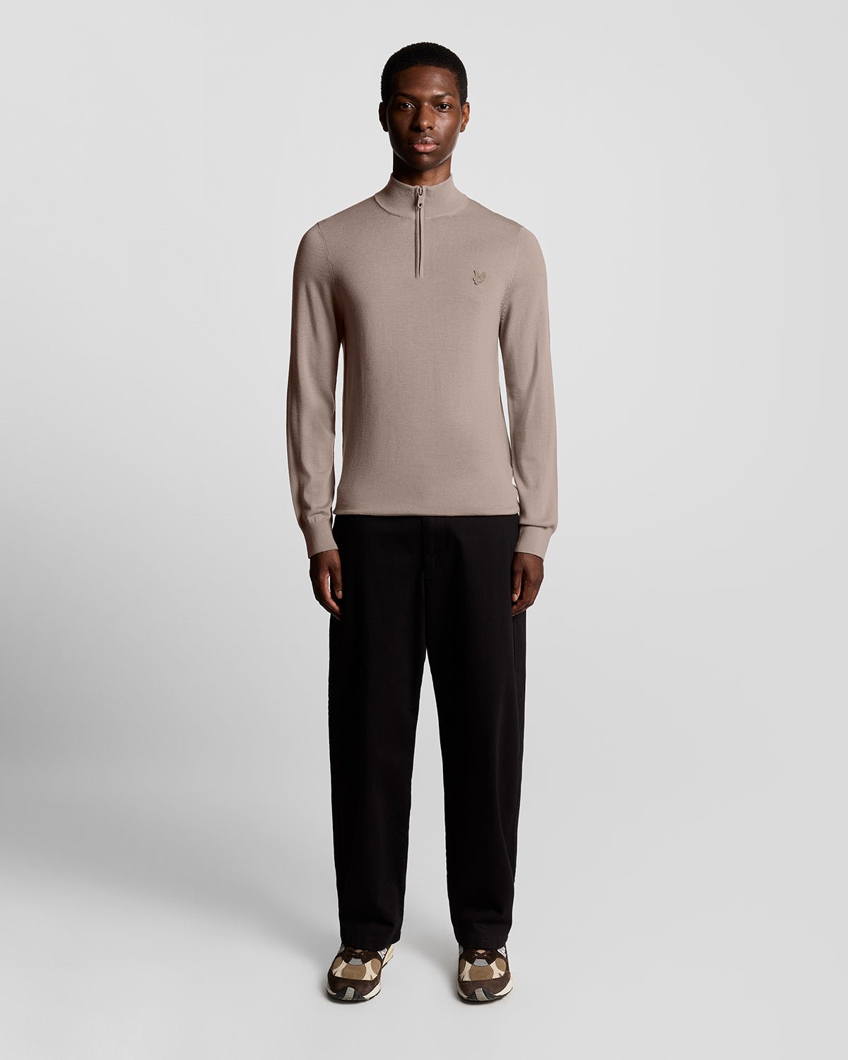 lyle & scott Merino Wool 1/4 Zip Jumper Cinder Sale | Clothing