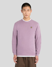 Man wears Everyday Cotton Crew Neck Sweatshirt in Pink Light