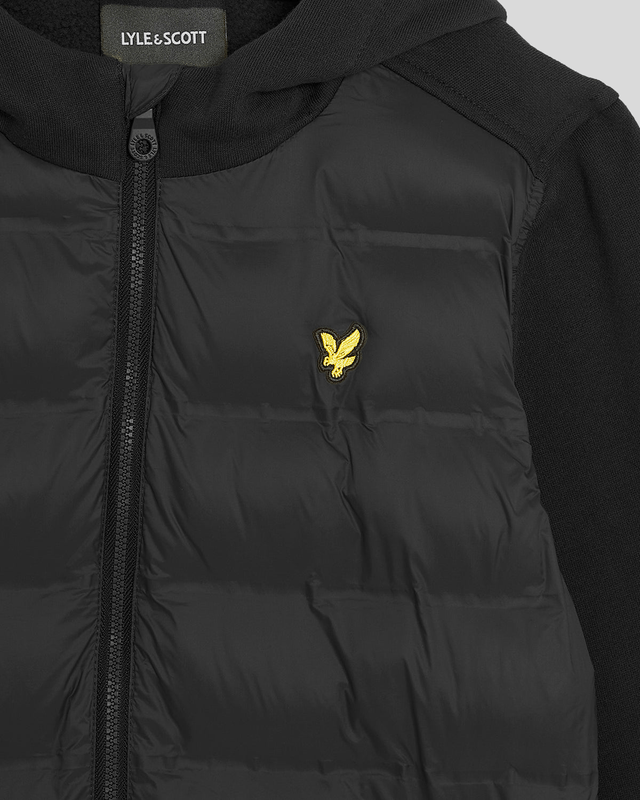 Boy wears Hybrid Hoodie in Jet Black