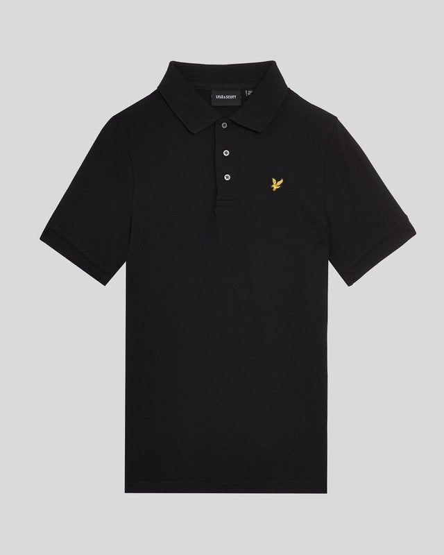 Garçon portant un polo en coton noir de jais
