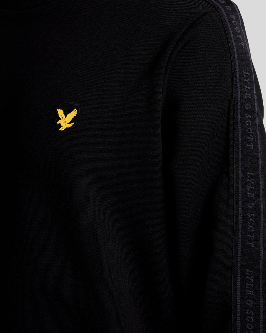 Sweat-shirt à col rond « Sports Tape » pour homme, couleur noir de jais