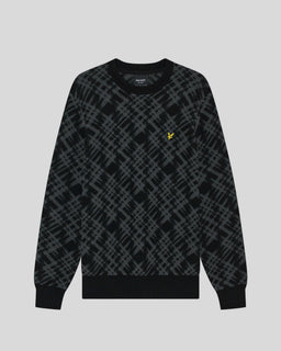 Maglione a collo rotondo in tartan “Ladder Effect”