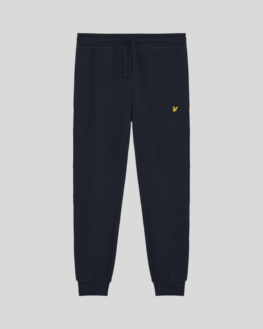 Uomo con pantaloni da jogging in cotone blu scuro