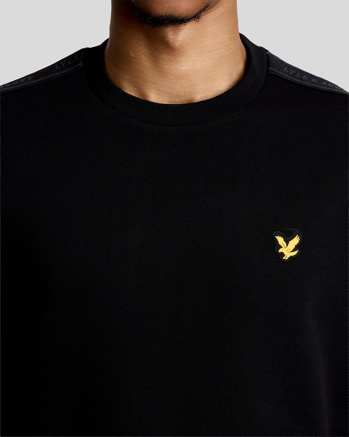 Sweat-shirt à col rond « Sports Tape » pour homme, couleur noir de jais