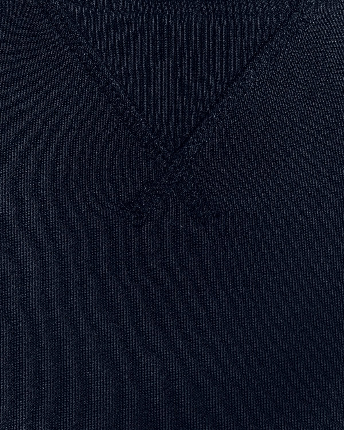 Sweat-shirt à col rond en coton, bleu marine foncé