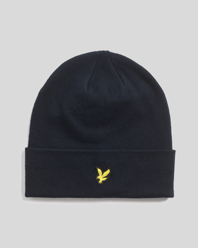 Bonnet en laine mérinos mélangée, bleu marine foncé