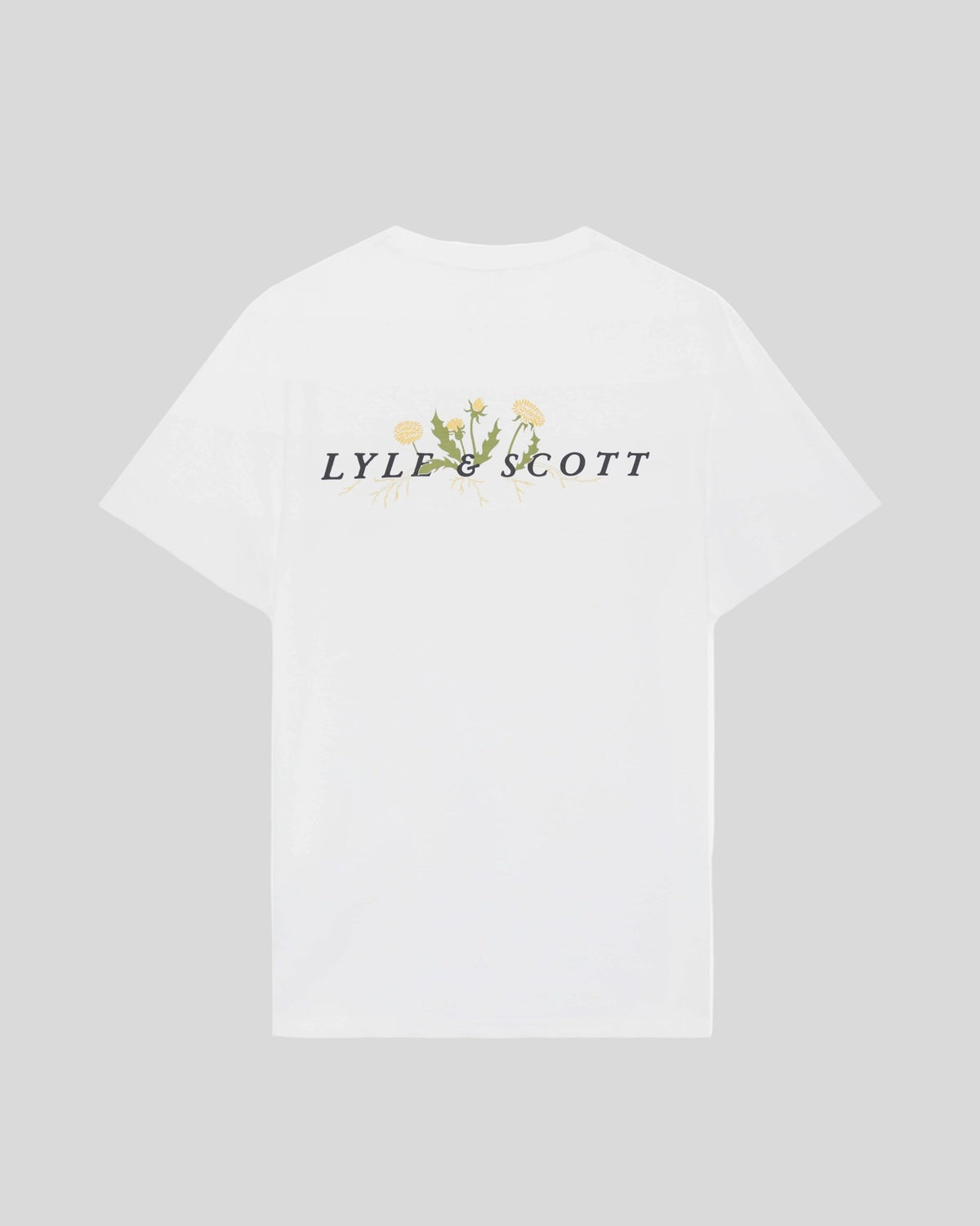 Homme portant un t-shirt à motif botanique blanc