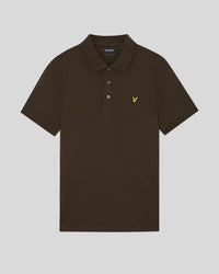 Man wears Cotton Polo Shirt in Ebony