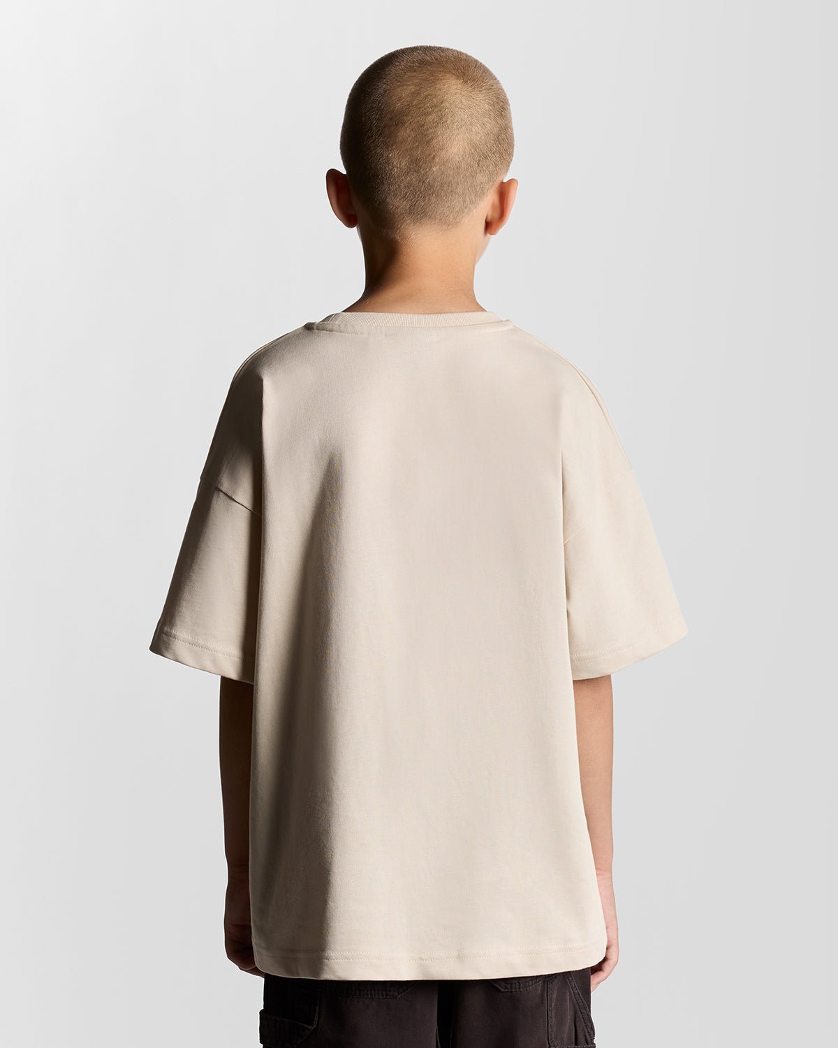 T-shirt ample épais pour garçon, couleur mastic