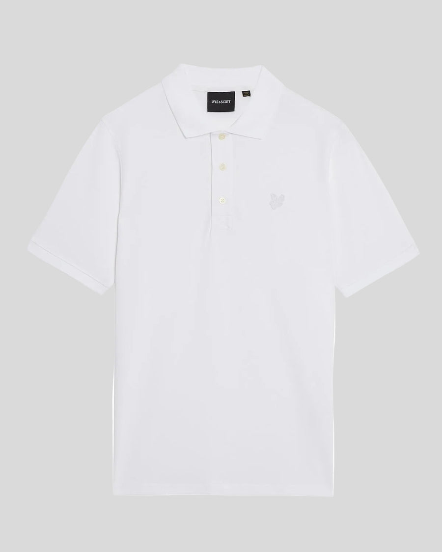 Uomo con polo in cotone superfine bianco