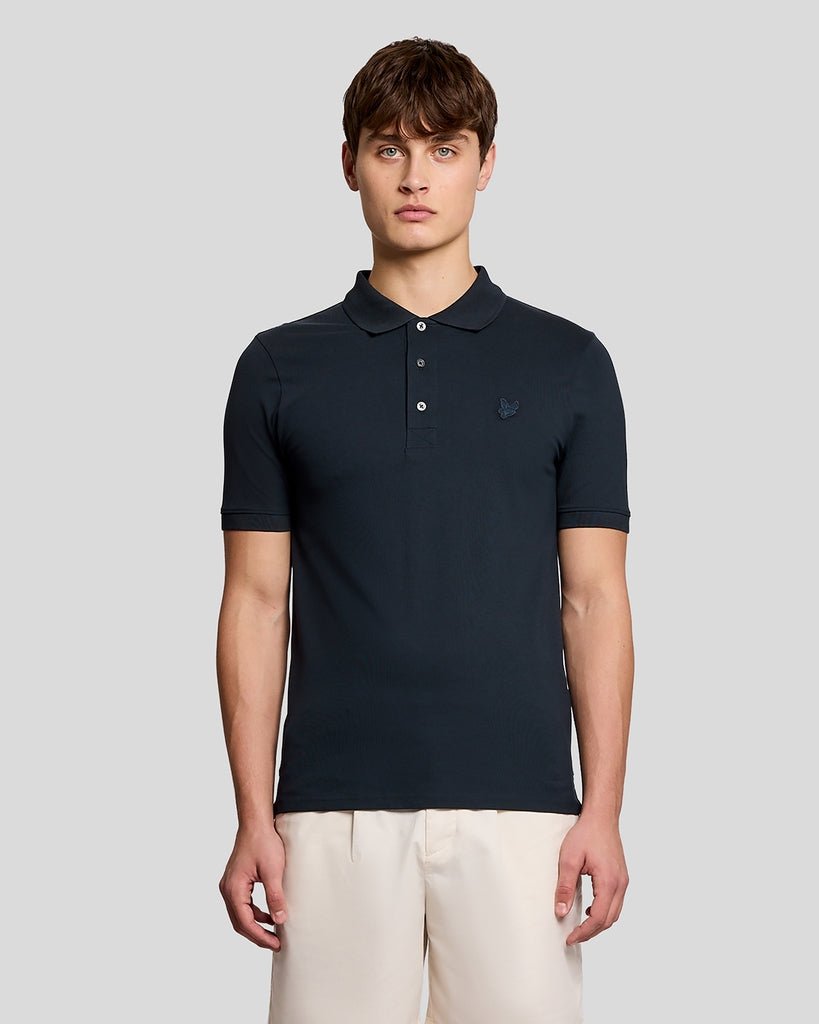 Uomo con polo in cotone superfine blu scuro