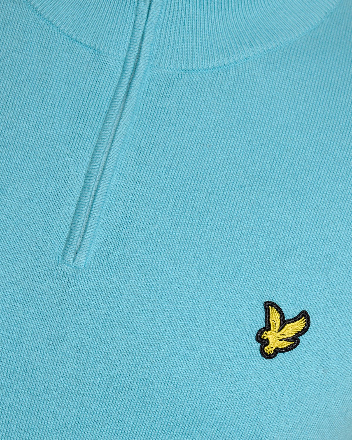 Uomo con maglione Performance con zip a 1/4 in blu acquamarina